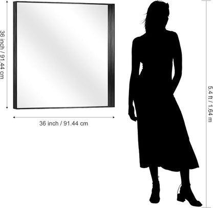 CIRCUMI Black Bathroom Mirror, Brushed Finish, Tempered Glass, Mirror - Image 7