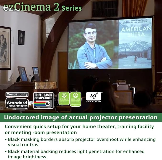 Elite Screens ezCinema 2 Projector Screen, 105-inch 4:3 Portable Manual Floor - Image 2