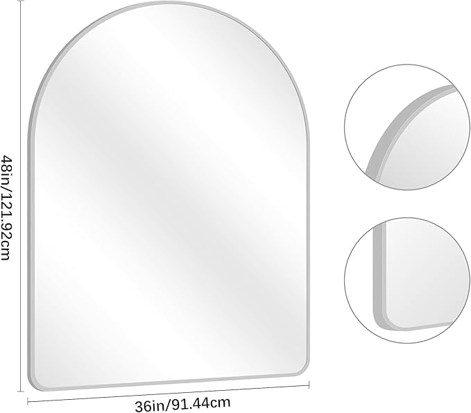 Arched Wall Mirror for Bathroom, Wall Mounted Mirror, Living Room, Vertically - Image 7