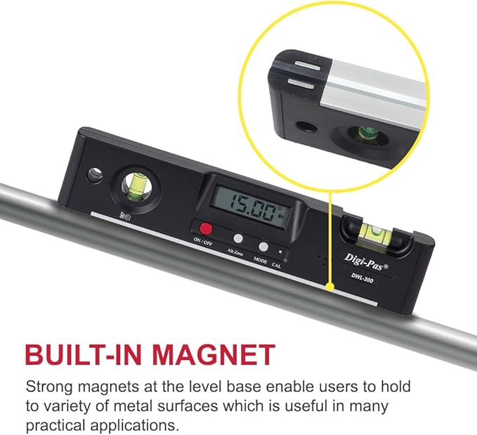 Digi-Pas DWL200 Electronic Torpedo Level, Protractor, Angle Gauge, Angle Finder - Image 4