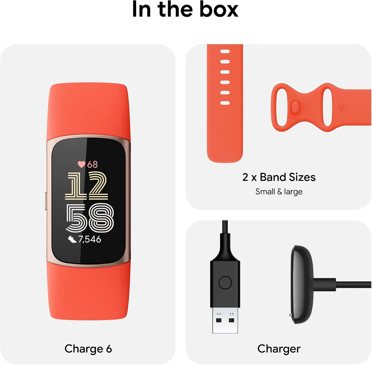 google fitbit charge 6 - fitness tracker on a desk or shelf