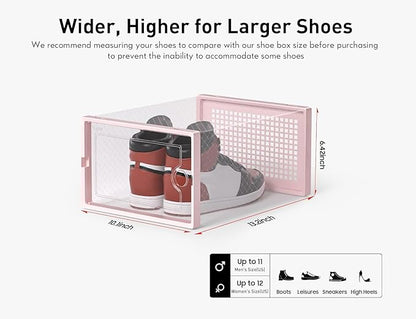 Kuject X-Large Shoe Storage Boxes Organizers Clear Plastic Stackable 12 Pack - Image 2