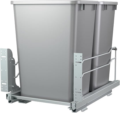 Rev-A-Shelf Double Pullout for Under Kitchen Cabinets 35 Quart 8.75 Gallon by Rev-A-Shelf