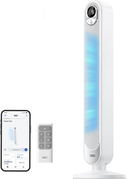 Dreo Smart Tower Fan for Bedroom, Floor Standing Bladeless Oscillating Fan by DREO