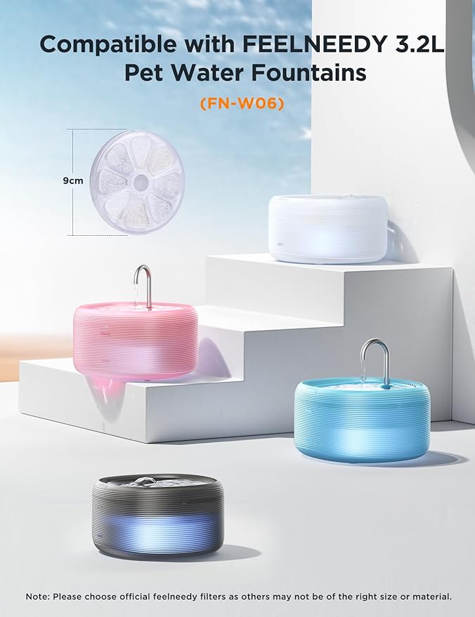 6 Pack Cat Water Fountain Filter & 6 Pack Pump Filter Sponges Replacement - Image 5