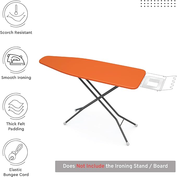 Encasa XO Ironing Board Cover and Pad 42"x14" - 4mm Felt Medium Iron Board - Image 2