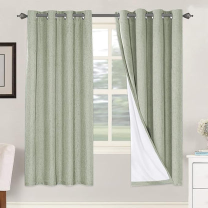 H.VERSAILTEX Linen Blackout Curtains 72 Inches Long 100% Absolutely Blackout by HVERSAILTEX