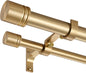 Double Curtain Rods 36-72 Inches for Windows, 1 Inch Diameter Adjustable Heavy Duty Drapery Rod with Aluminum Alloy Brackets and Finials, Modern Stylish Dual Curtains Rod, Brushed Gold