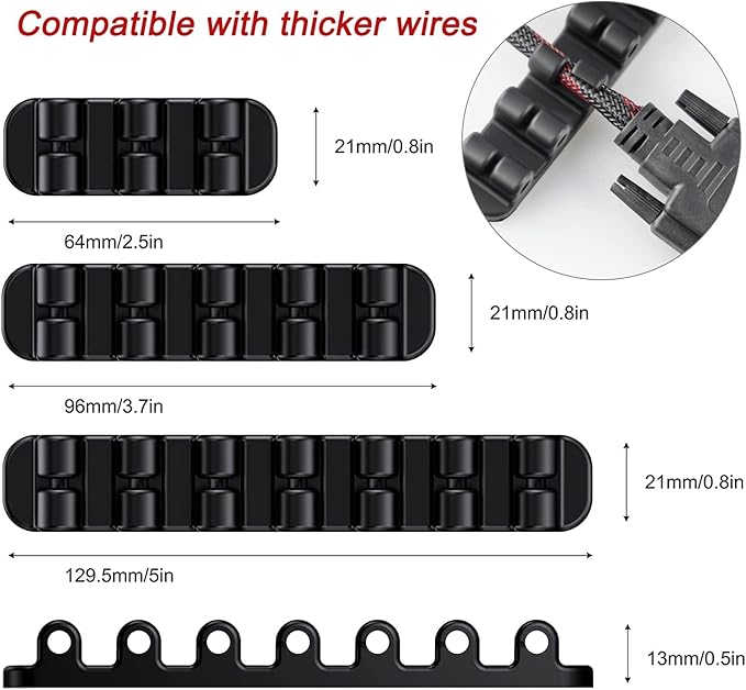 SOULWIT Upgraded Cable Holder, Cable Management Cord Organizer Clips Silicone - Image 3
