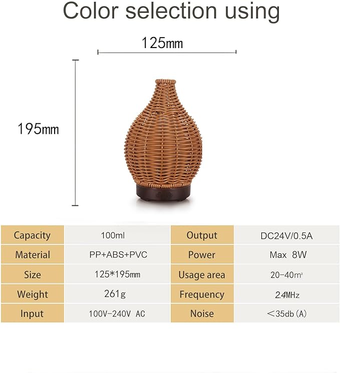 Boho Essential Oil Diffuser for Home Rattan Weaving - Image 7