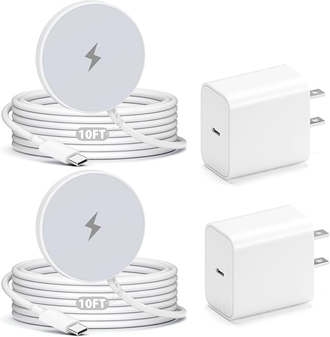 Magnetic Charger for iPhone 17 16e, 10FT 2Pack Fast Charge for Apple MagSafe by Unknown