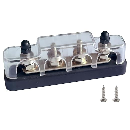 4 x #10 Studs Bus Bar, Ampper 4.2" Ground Distribution Block Brass Battery - Image 2