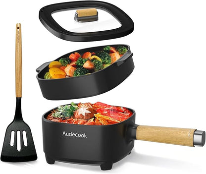 Audecook Hot Pot Electric 2L, Cermic Glaze Non-Stick Frying Pan 8 Inch by Audecook