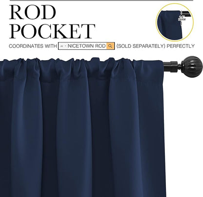 NICETOWN Navy Curtains Blackout Draperies - Image 3