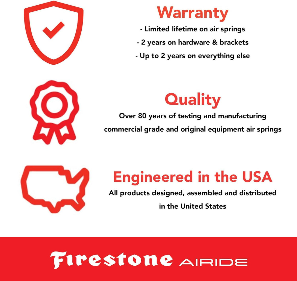 Firestone Airide 2407 Ride-Rite Rear Air Helper Springs Kit fits 2005-2023 Ta...