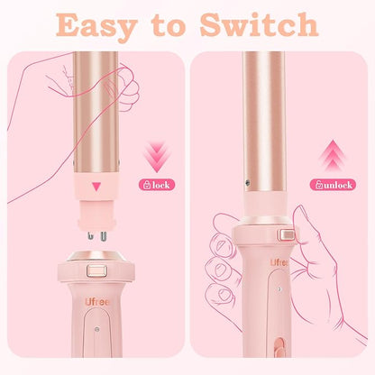 Ufree 5 in 1 Curling Iron with Ceramic Barrels, Curling Wand Set with Flat Iron - Image 6