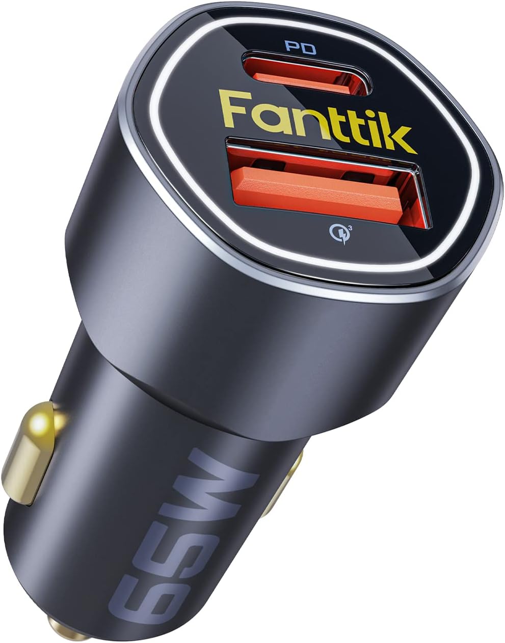 fanttik 65w usb c car charger, dual port, main product view