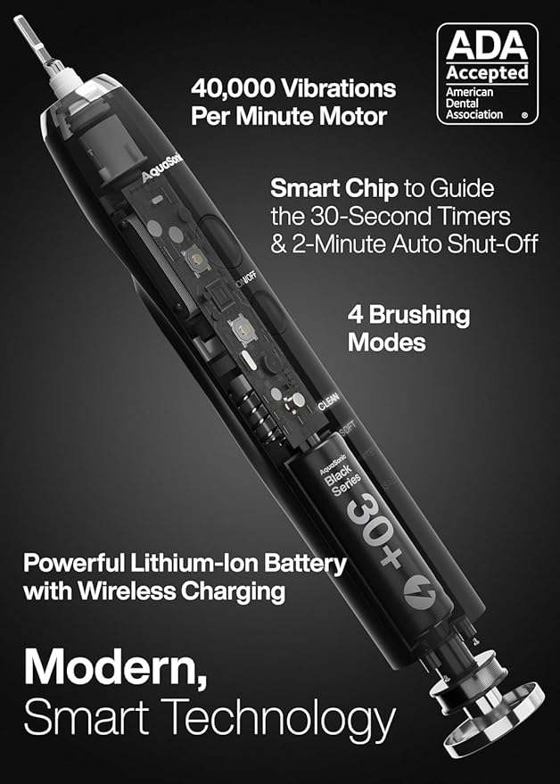 Aquasonic Black Series Ultra Whitening Toothbrush – ADA Accepted Electric - Image 4