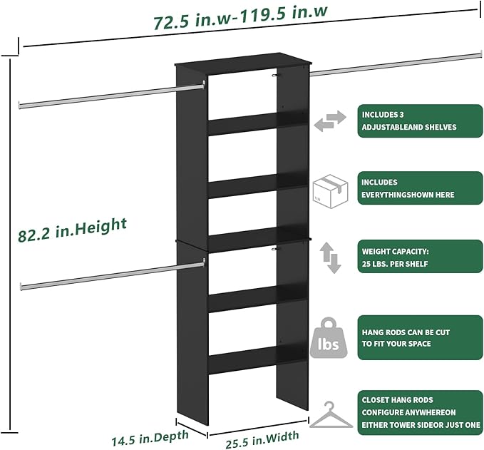 Closet System, 22.5" Wide Organizer - Image 7