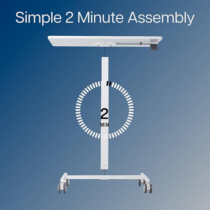 VIVO Mobile 28 inch Standing Laptop Cart, Height Adjustable Small Rolling Desk - Image 6