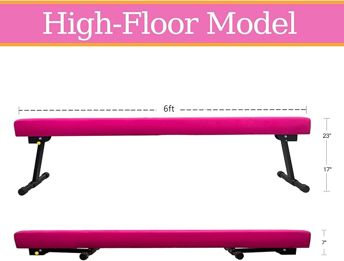Adjustable&Foldable Gymnastics Balance Beam, 6FT/8ft High-Low Level Floor - Image 3