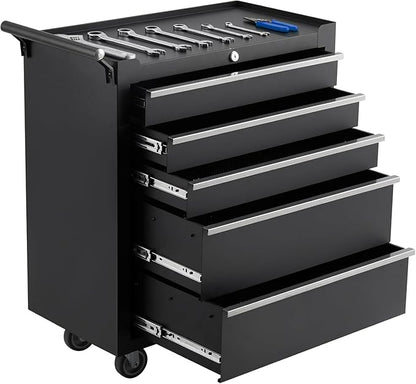 IDEALHOUSE Rolling Tool Chest, 5 Drawers Tool Storage Cabinet, Toolbox by IDEALHOUSE