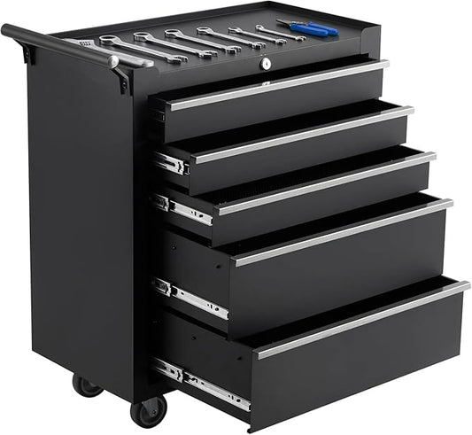 IDEALHOUSE Rolling Tool Chest, 5 Drawers Tool Storage Cabinet, Toolbox by IDEALHOUSE