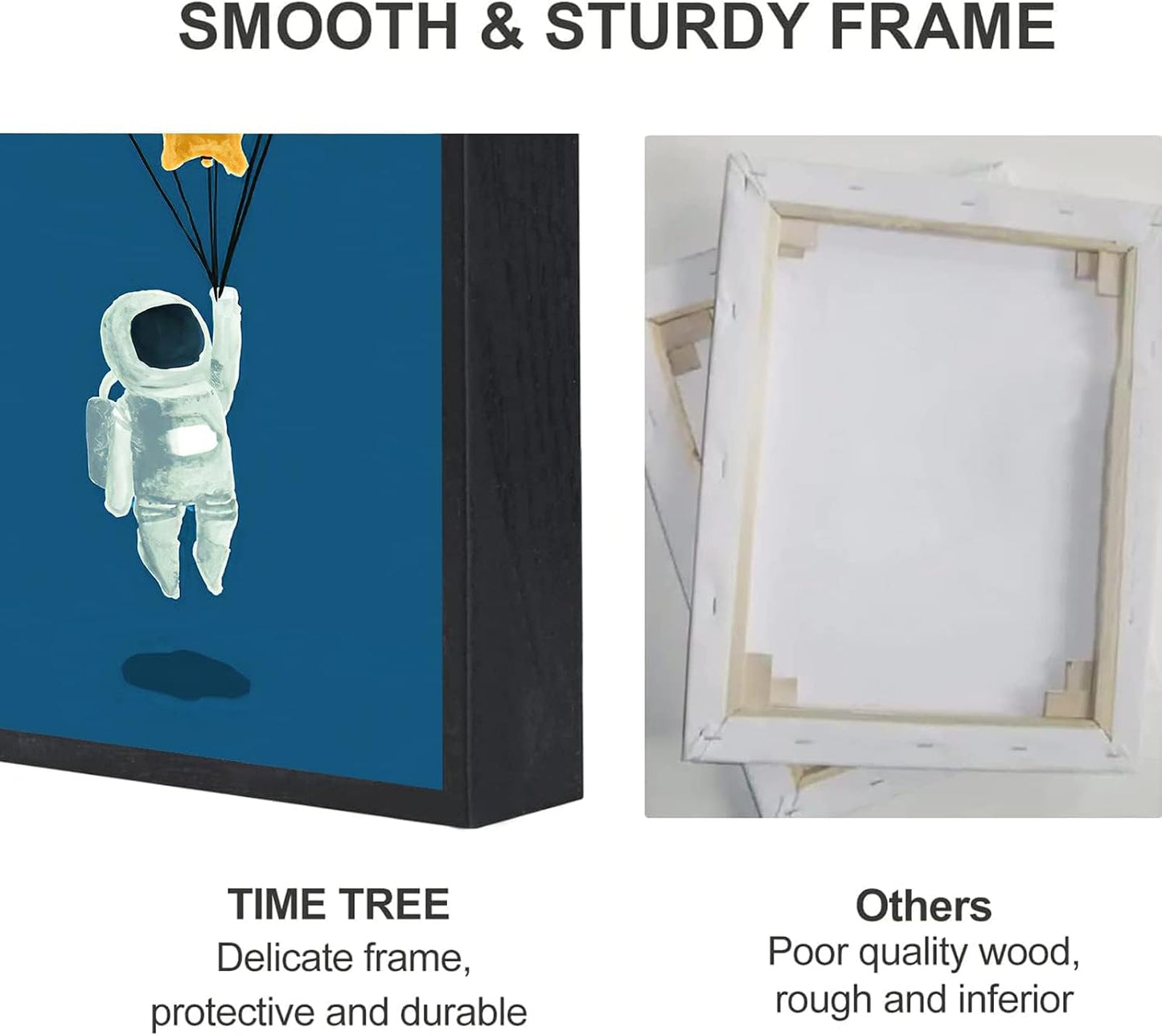 Framed Space Room Decor, 4 Piece Canvas Wall Art, 12x16 Inch | Space Room Boho Large Wall Decor Astronaut Rocket Planet Painting Prints Inspirational Art for Living Room Bathroom Bedroom