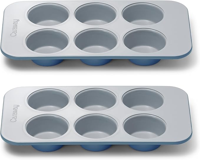Caraway Nonstick Ceramic 6 Cup Muffin Pan Duo – Non-Toxic, PTFE & PFOA Free – by Caraway