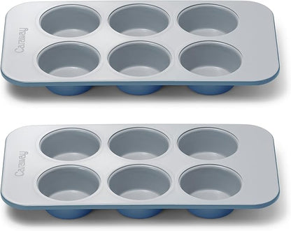 Caraway Nonstick Ceramic 6 Cup Muffin Pan Duo – Non-Toxic, PTFE & PFOA Free – by Caraway