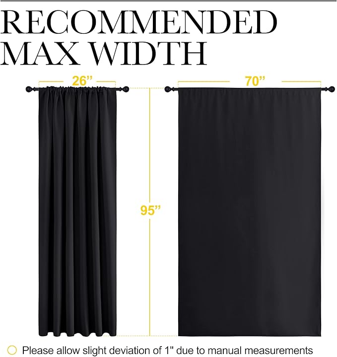 NICETOWN Black Blackout Curtain Blinds - Image 7