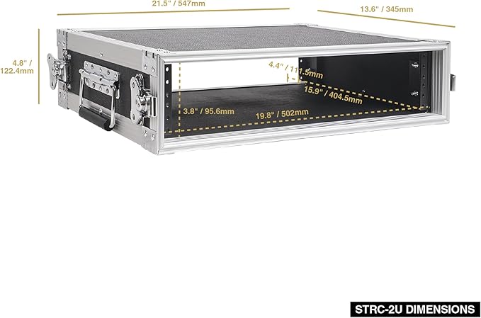 Sound Town 2U PA/DJ Rack/Road Case, - Image 5