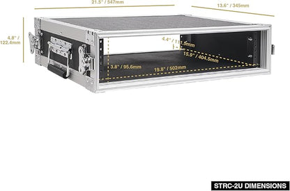 Sound Town 2U PA/DJ Rack/Road Case, - Image 5
