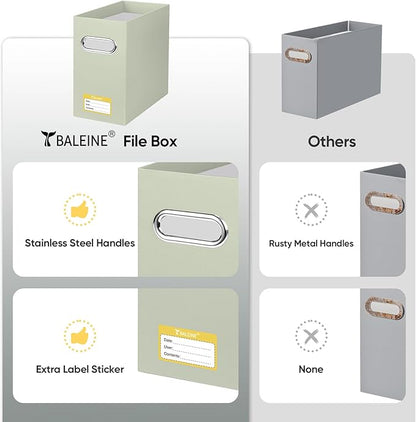 BALEINE File Organizer Box, Cardboard File Folder Organizer - Image 5