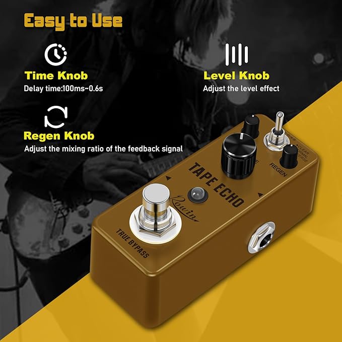 Rowin Tape Echo Delay Digital Guitar Effect Pedal - Image 3