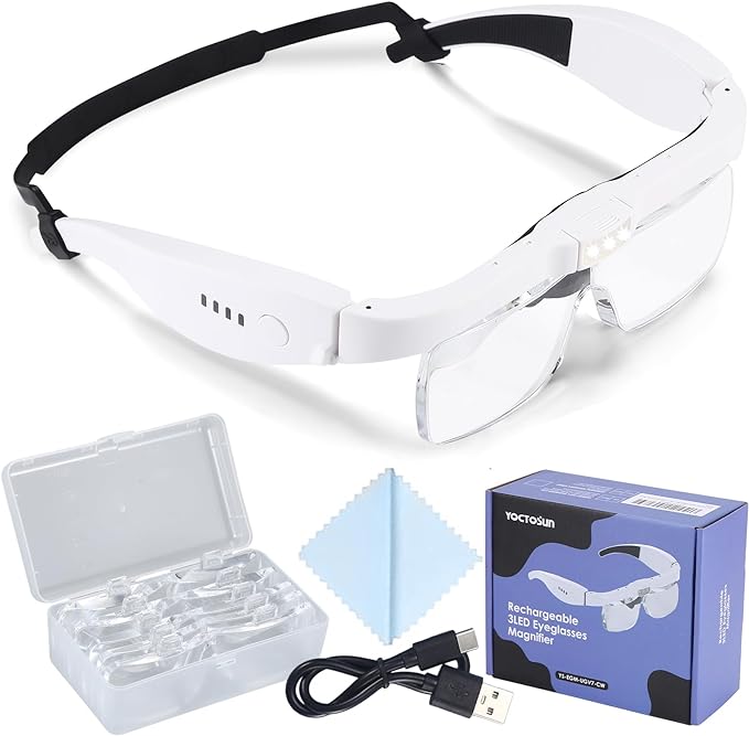 YOCTOSUN Magnifying Glass with Light, 0.75X-4.0X Magnifying Glasses, Head by YOCTOSUN