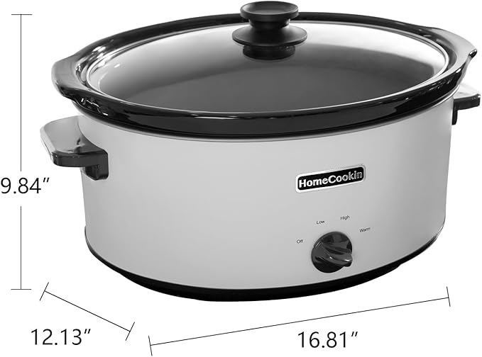 HOMECOOKIN 8 Quart Slow Cooker Oval Manual Pot Food Warmer - Image 4