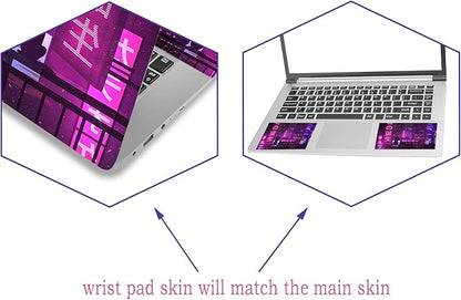Laptop Skin Sticker Decal, Waterproof Removable, Neon Purple Sign City - Image 2