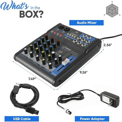 Pyle Professional Audio Mixer Sound Board Console System- Interface 4 Channel - Image 9