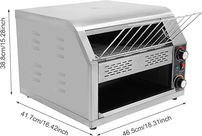 2400W Stainless Steel Countertop Bread Oven, Commercial Toaster Conveyor - Image 5