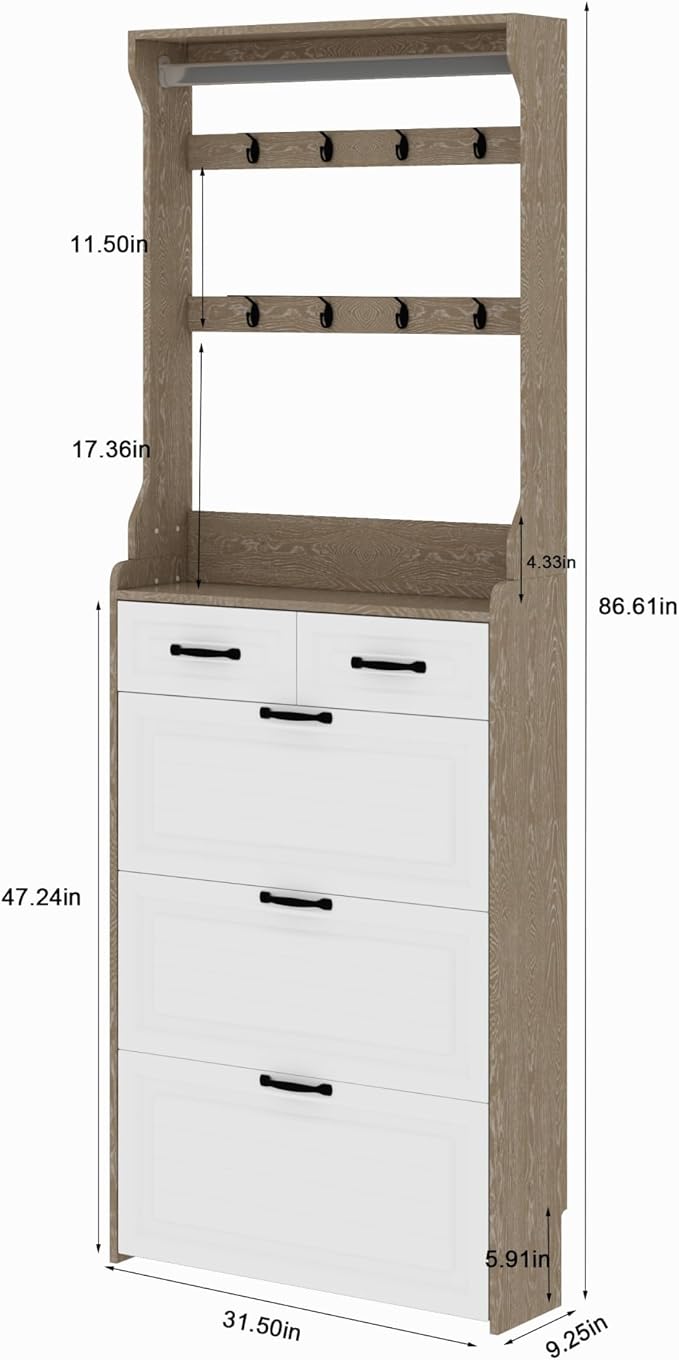 Vibe & Dine Shoe Cabinet, Entryway Shoe Storage Cabinet - Image 2