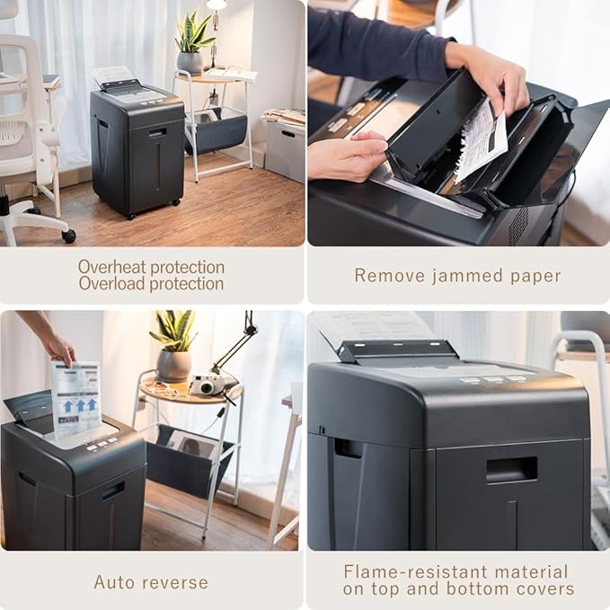 Commercial Autofeed Paper Shredder: 200 Sheets P-5 Micro Cut Shreds - Image 7