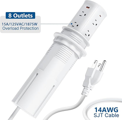 Jgstkcity Pop up Outlet for Countertop, 65W USB C Fast Charging, 15W Wireless - Image 7