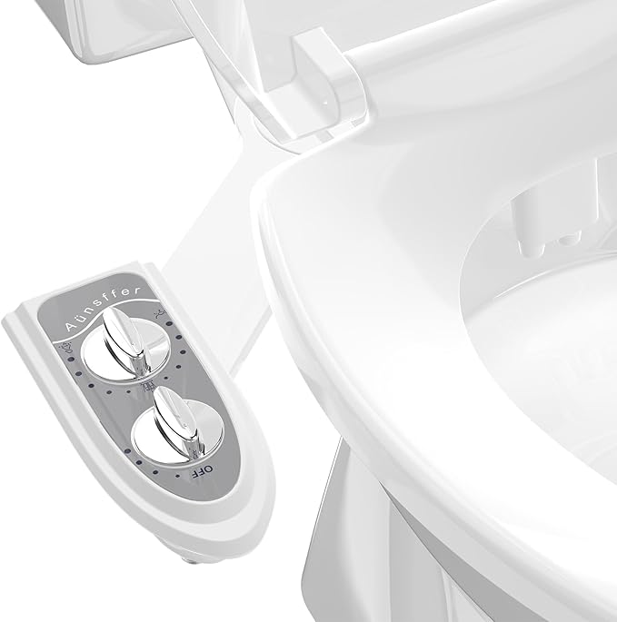 Bidet Attchment for Toilet Grey, Cold Water No-Electric, 3 Wash Modes，Dual by A%C3%BCnsffer