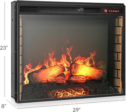 BELLEZE 28" Electric Fireplace, 1500 W 5000 BTU Space Heater - Image 2