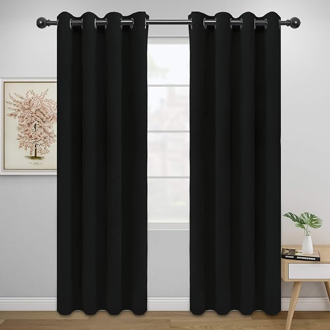 Easy-Going Blackout Curtains for Bedroom, Solid Thermal Insulated Grommet and by Easy-Going
