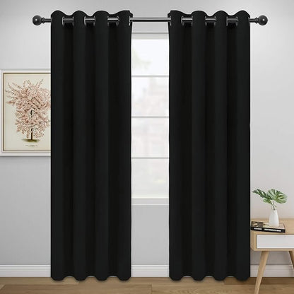 Easy-Going Blackout Curtains for Bedroom, Solid Thermal Insulated Grommet and by Easy-Going