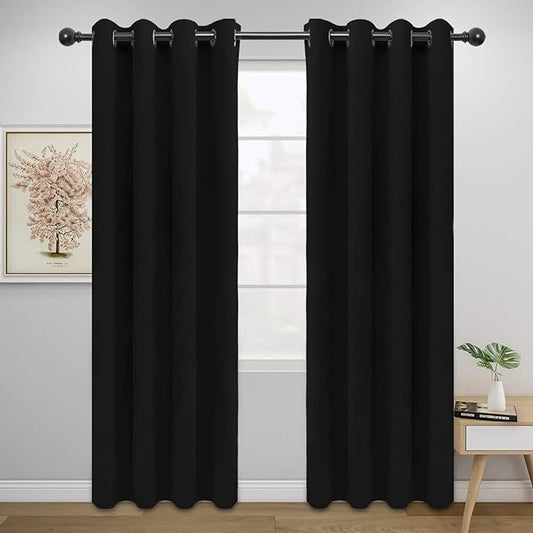 Easy-Going Blackout Curtains for Bedroom, Solid Thermal Insulated Grommet and by Easy-Going