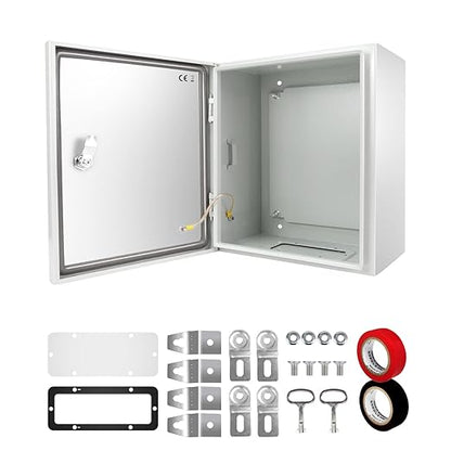 Outdoor Electrical Box, Steel Junction Box 16X16X8'', NEMA 4X Electrical by TOCRETOARE