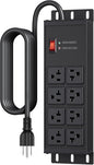JUNNUJ Heavy Duty 20 Amp Surge Protector 4800J, Garage Metal 8 Outlets 12 Gauge by JUNNUJHome